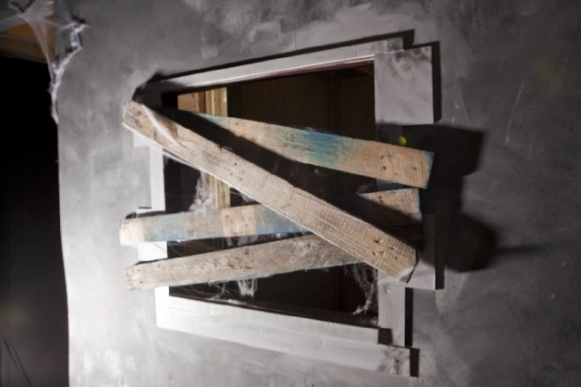 Boarded up window